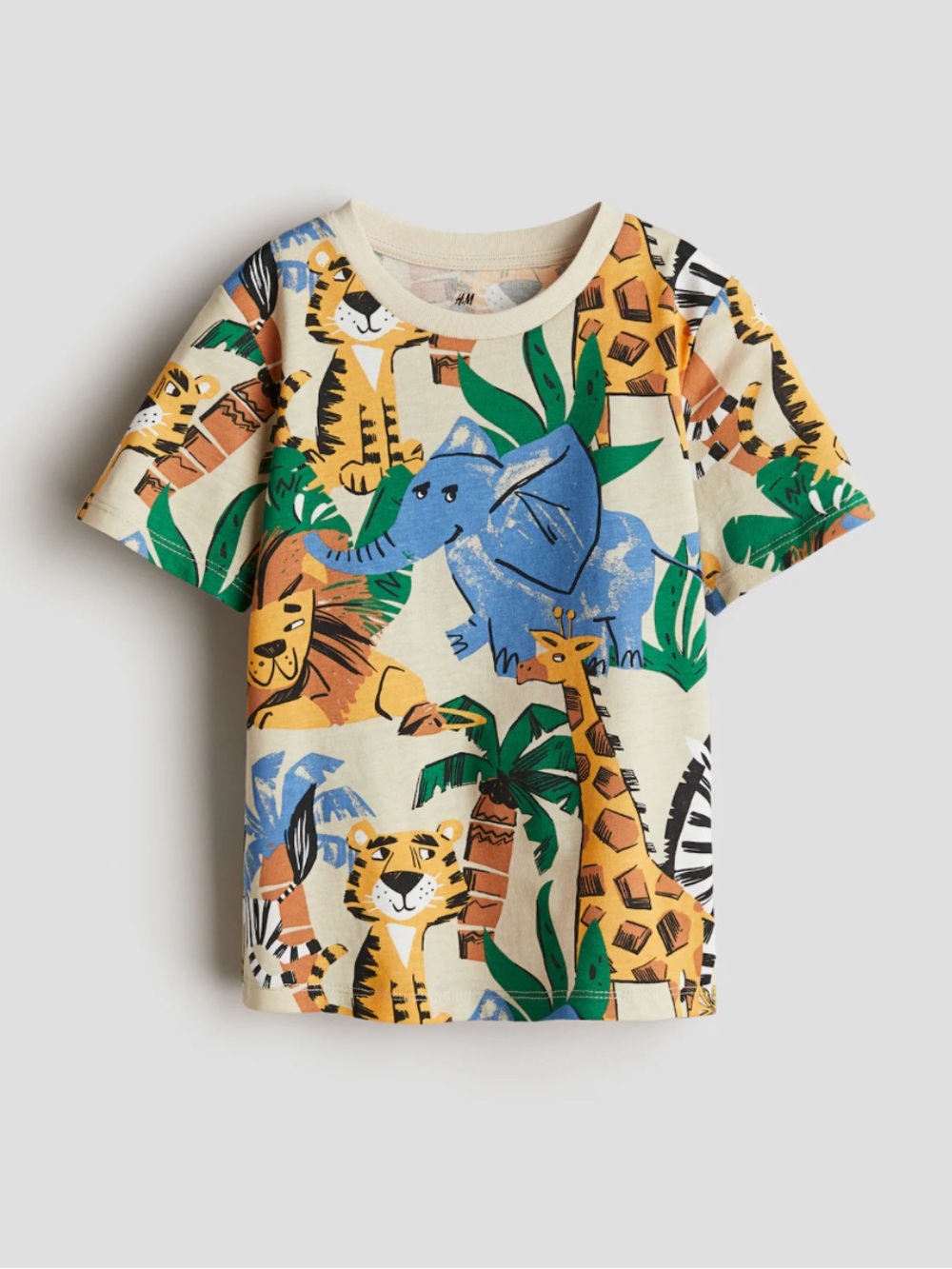 H&M Beige Jungle Animal Tee